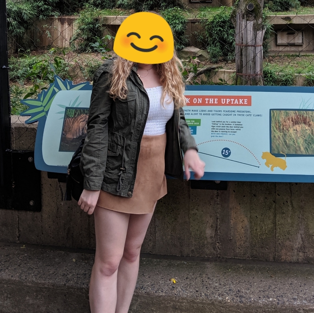 Green army jacket with hood & pockets